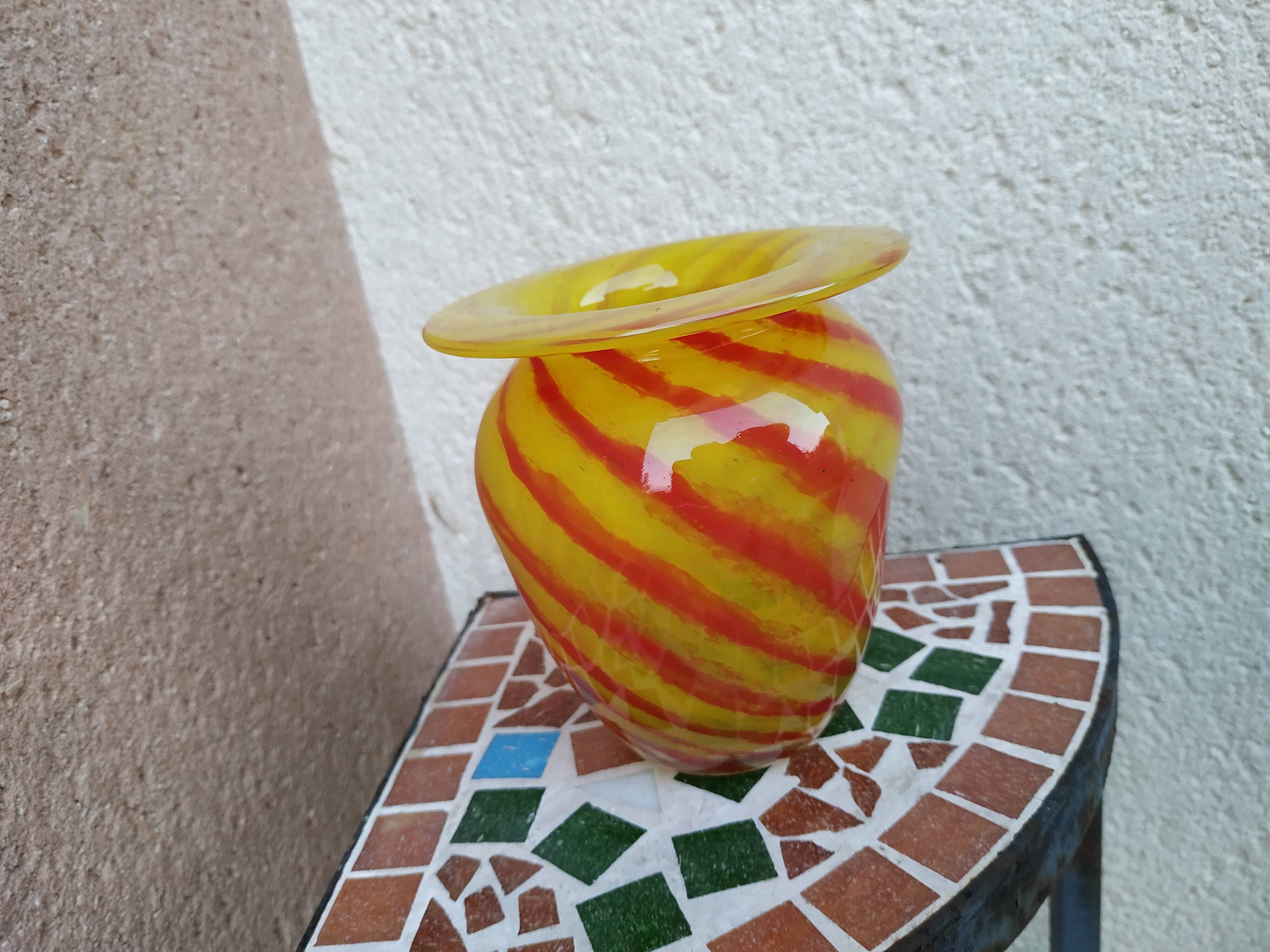 Eric Lindgren's blown glass vase from Claret Glassworks