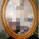 Large oval gold mirror beveled mirror