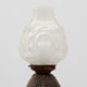 Art Nouveau floorlamp in hammered copper with frosted glass hood, Belgium