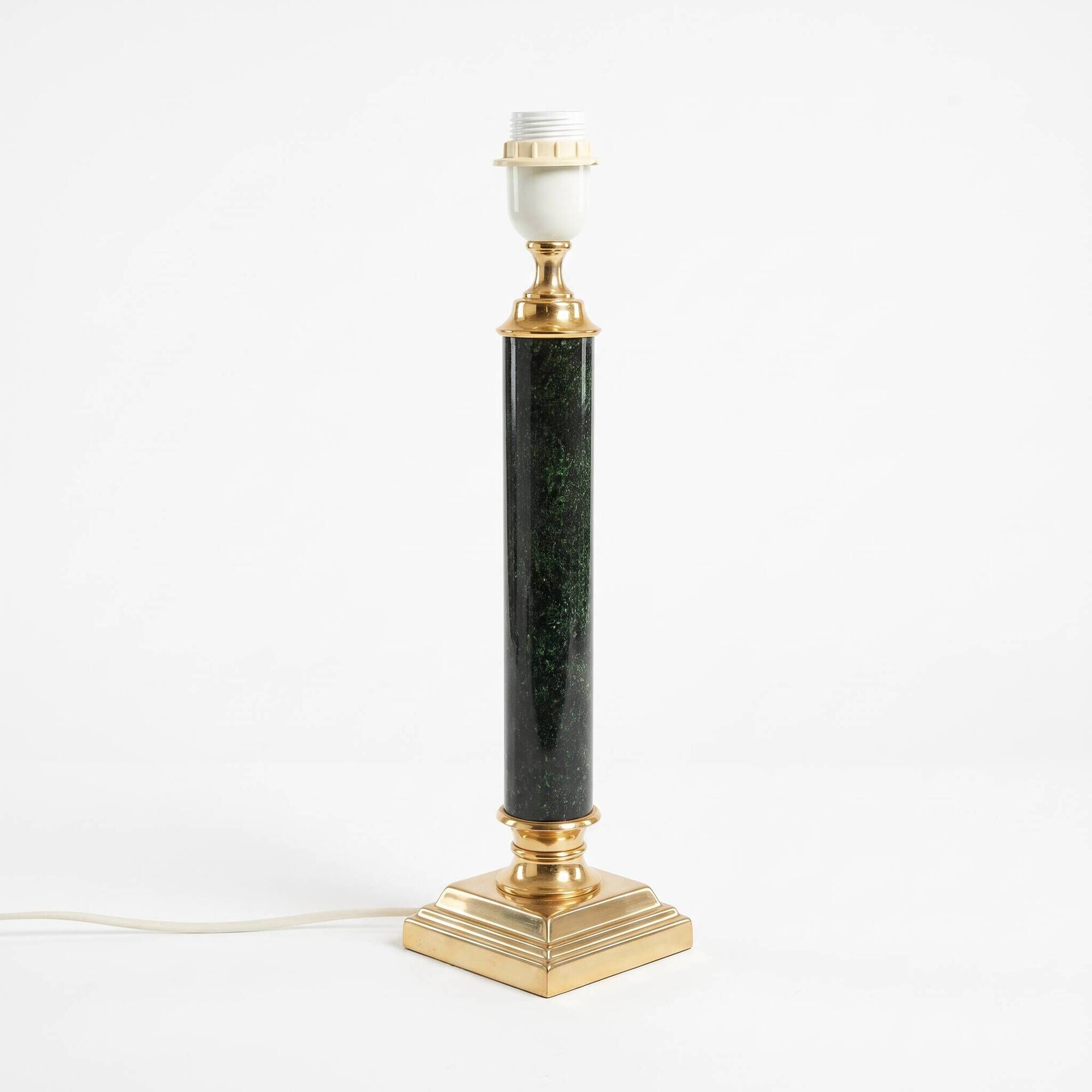 Deschuytener table lamp ref. 5308 green and gold, art deco