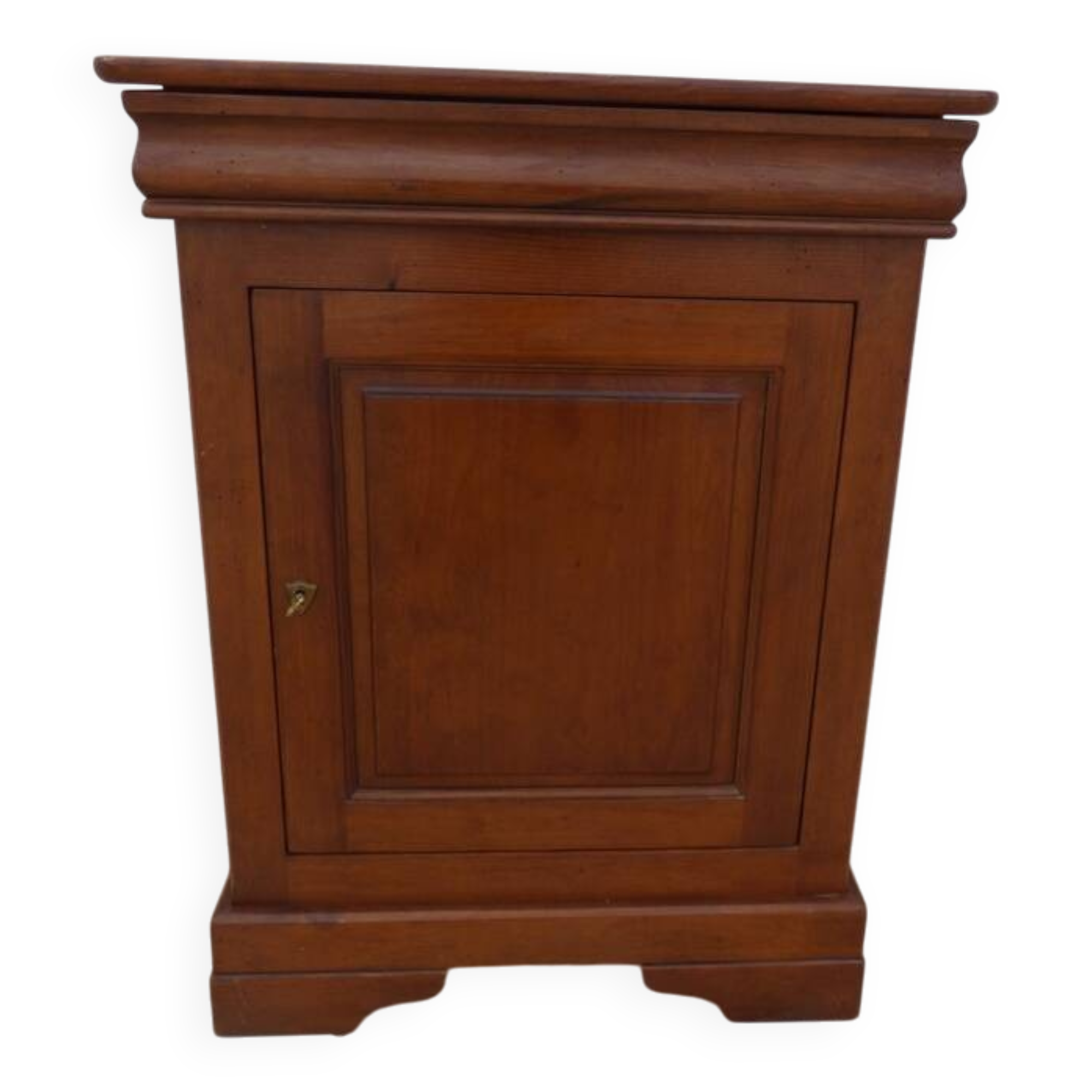 Large jam jar in solid cherry wood with its secret drawer and one door