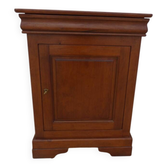 Large jam jar in solid cherry wood with its secret drawer and one door