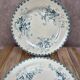 Set of 2 antique flat plates Terre de Fer – Hippolyte Boulenger & Cie – Roscoff model
