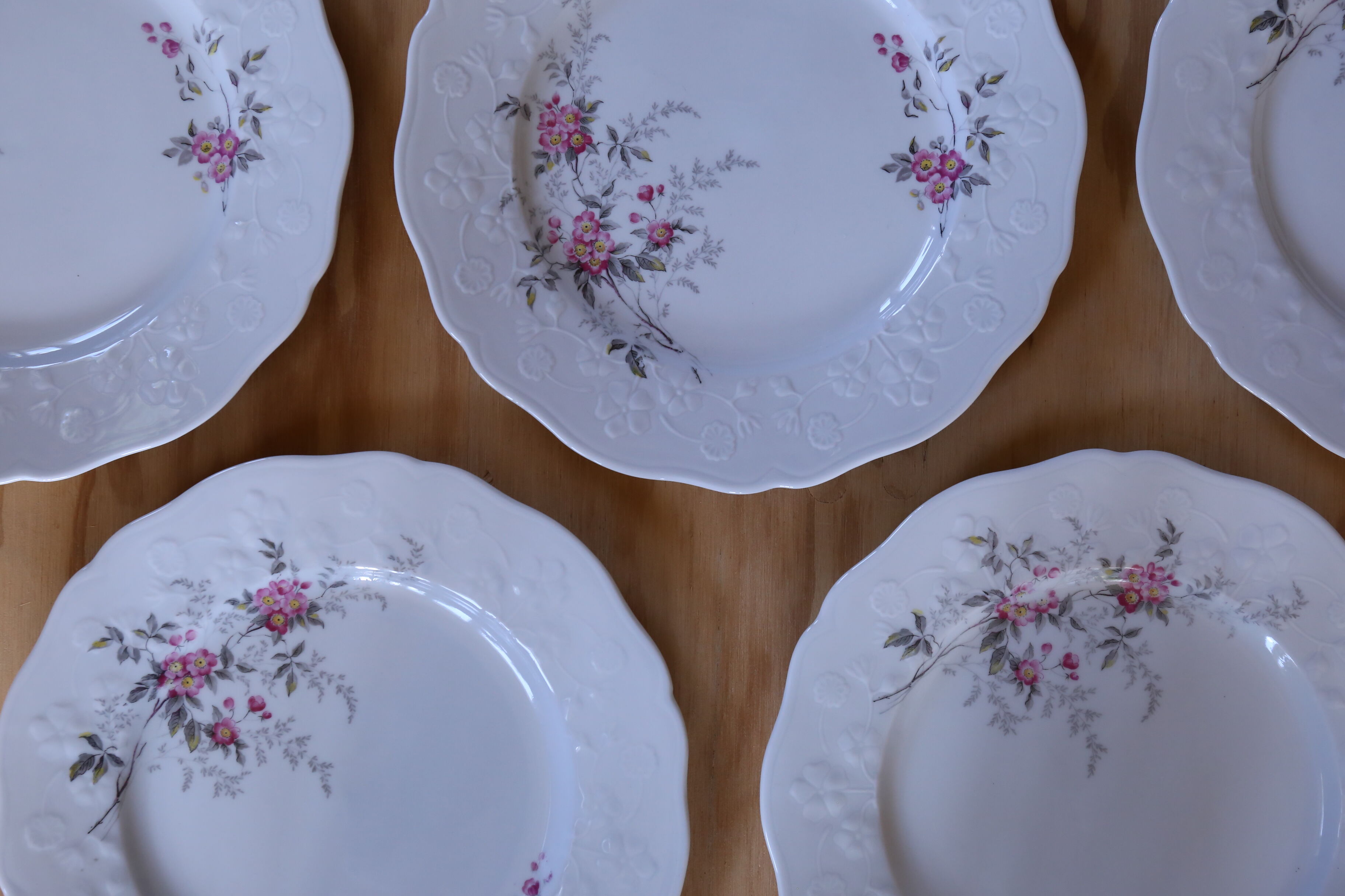 5 vintage plates in Sologne porcelain