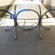Vintage 70 ' glass table top chrome plated feet