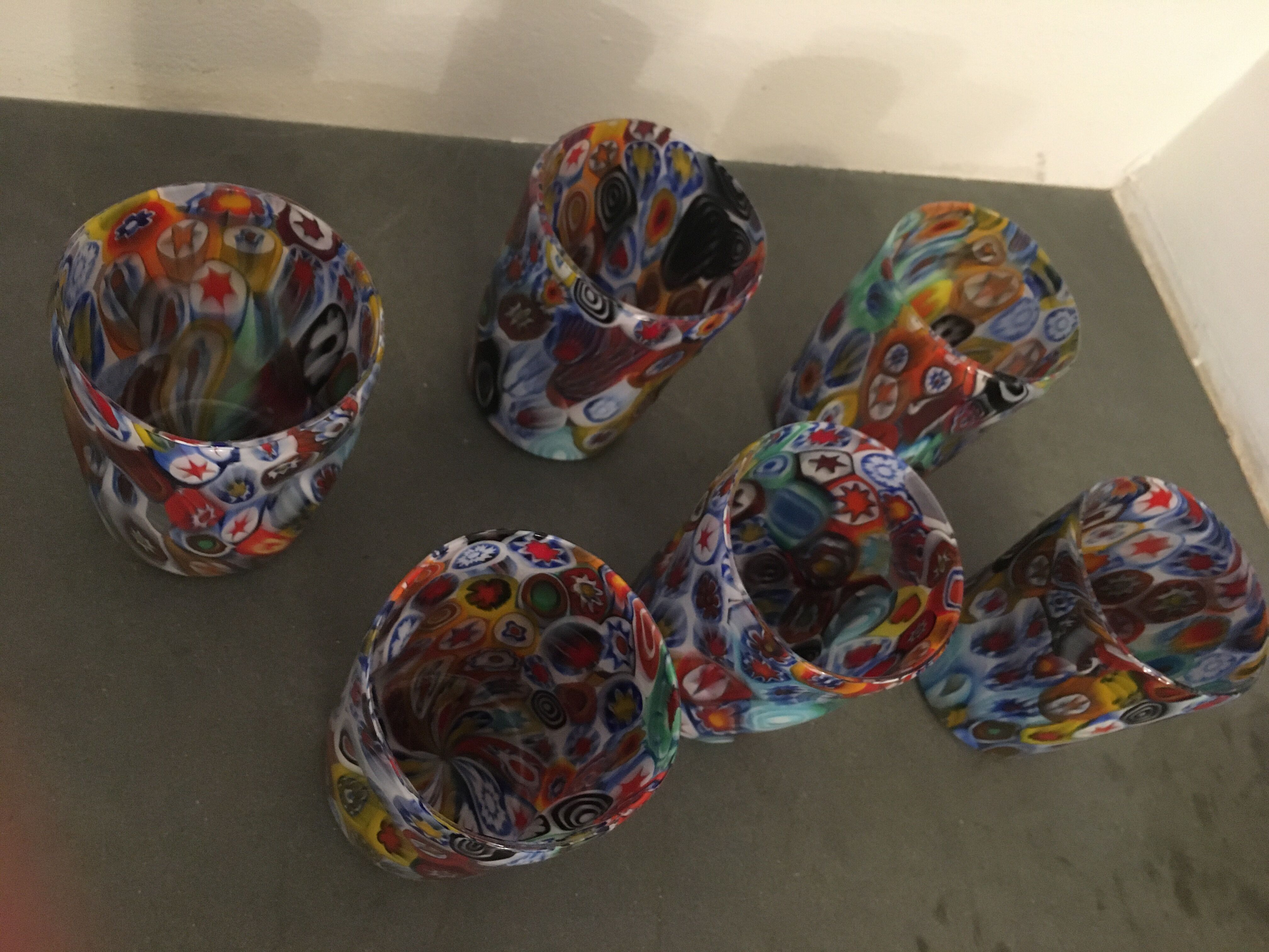 Set of 6 "Goto" water glasses from Murrisa in Murano glass, Italy