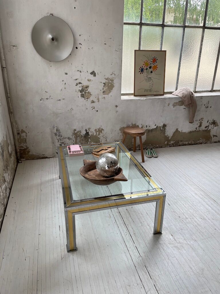 Brass chrome coffee table