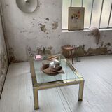 Table basse chrome laiton