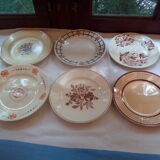 Assorted 12 dominant old brown/black plates