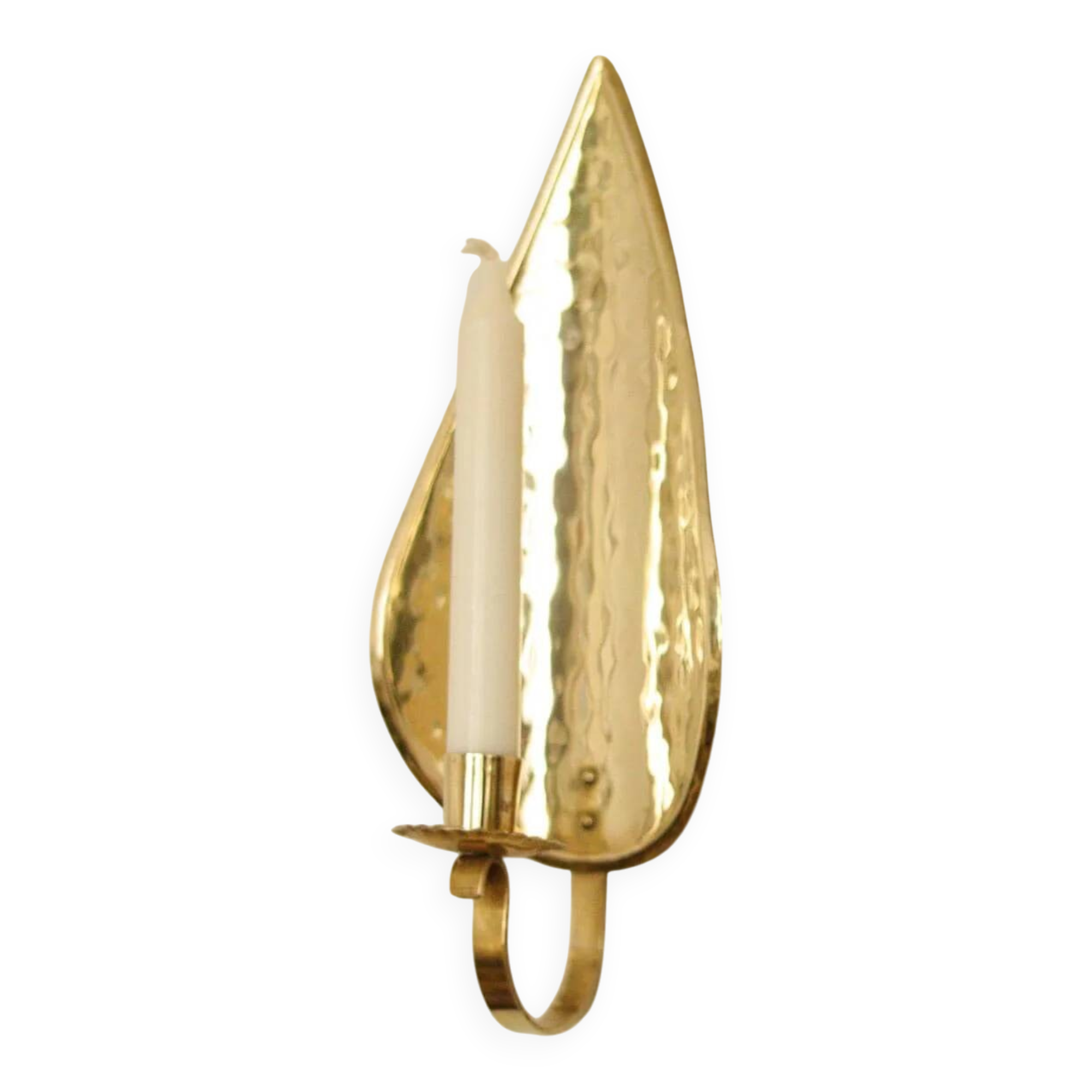 Single mid-century Swedish brass sconce