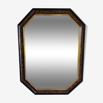 Miroir octogonal vintage marbré marron 61 x 82 cm