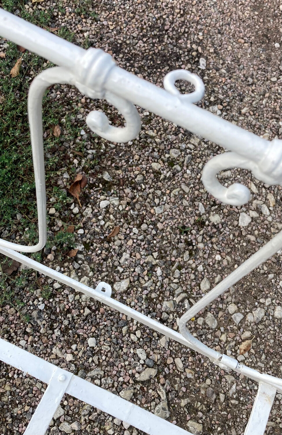 19th century wrought iron baby bed convertible into a bench + wool mattress