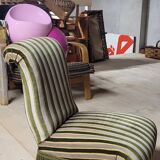 Napoleon III period velvet fireside chair