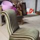 Chauffeuse fauteuil en velours époque Napoléon iii