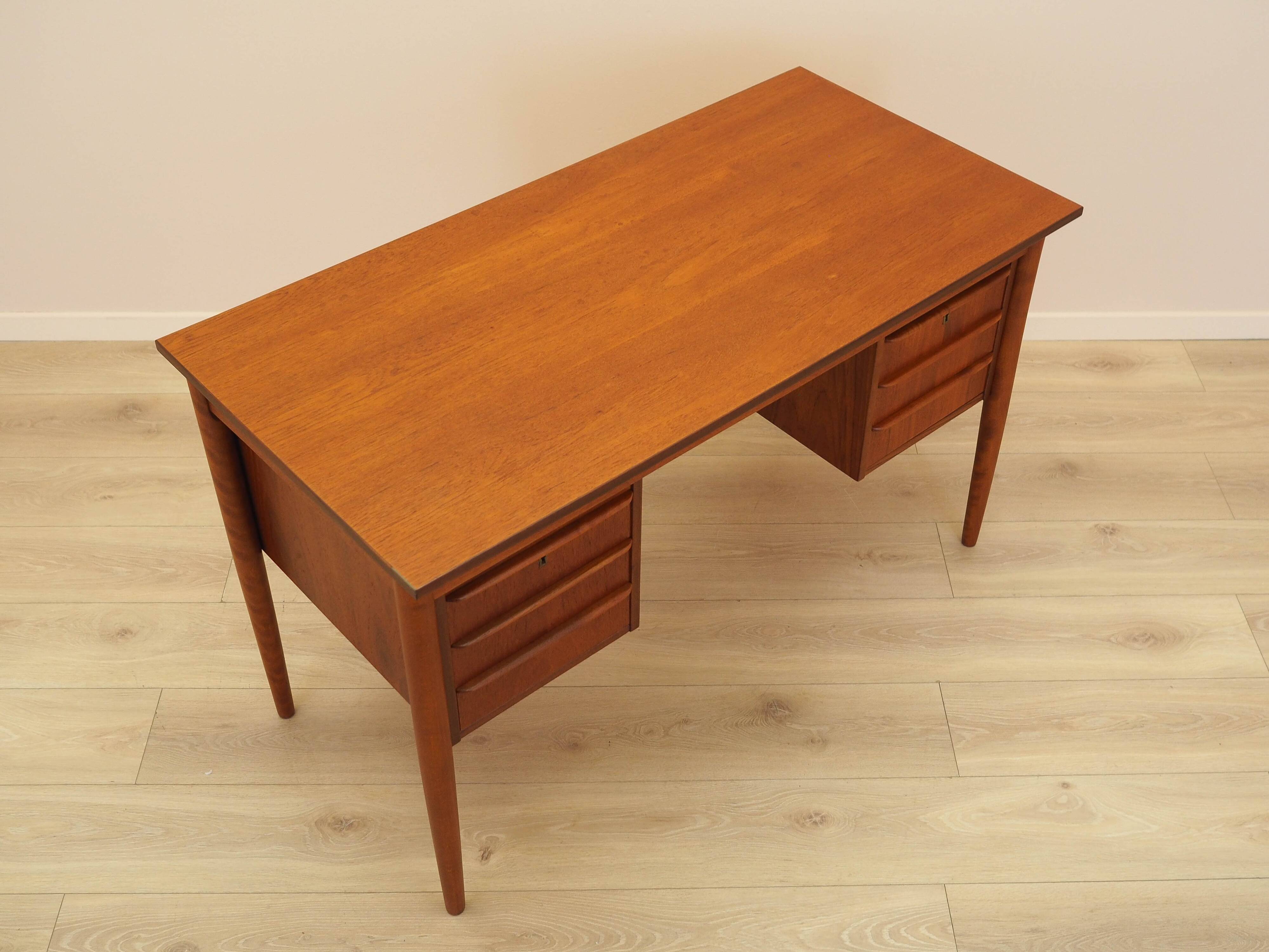Bureau en teck avec tiroirs, Danemark, années 1970