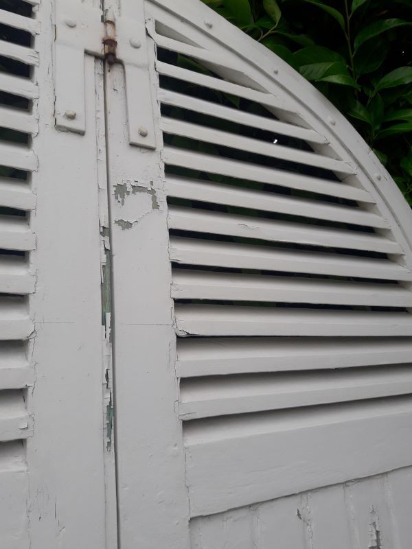 Arched shutters oak louvers H226xW277 4 leaves