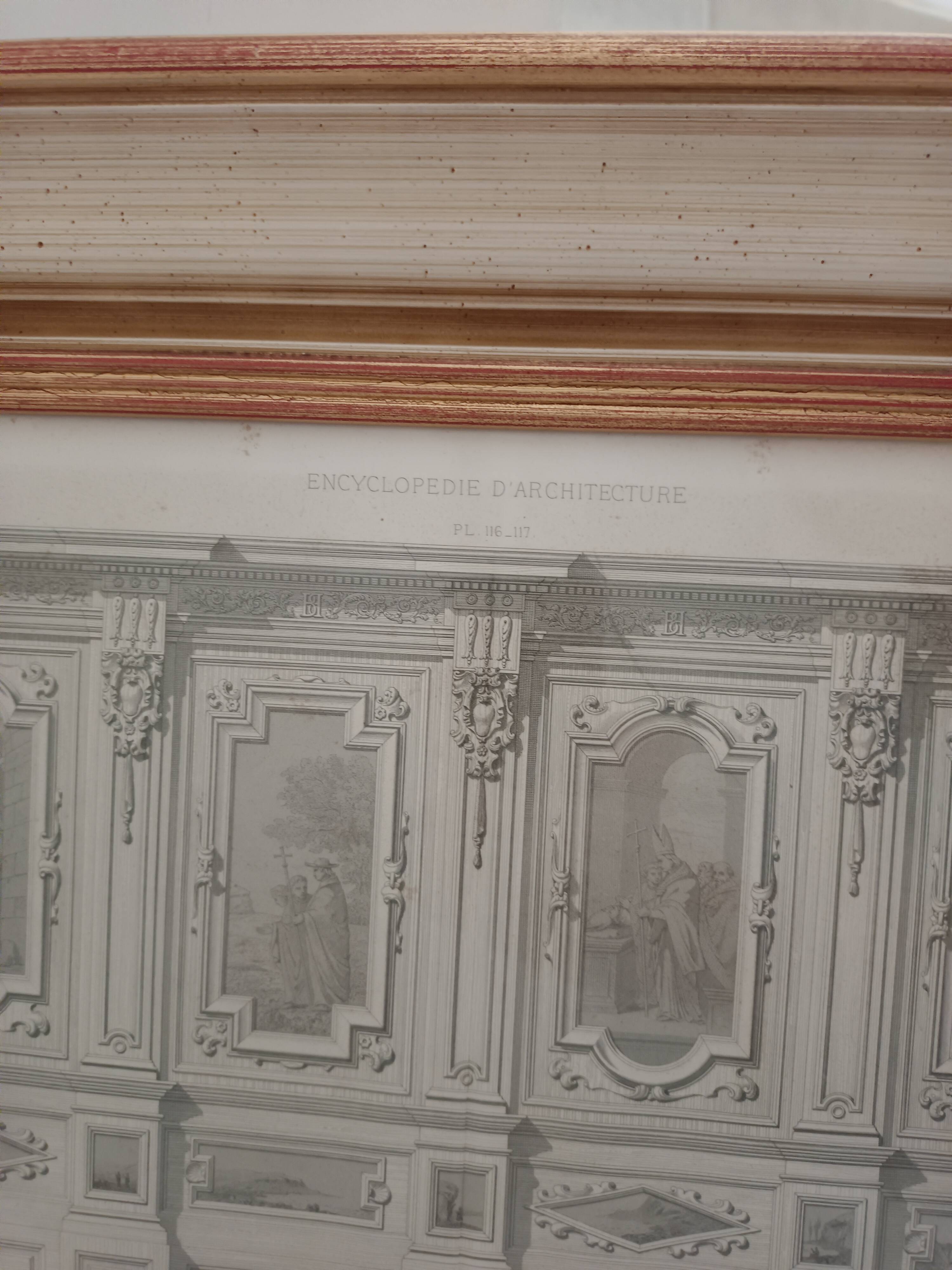 Architectural pencil drawing of the woodwork of the Rouen Cathedral Chapel