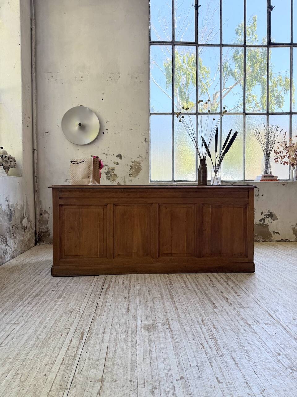 1950s oak office counter