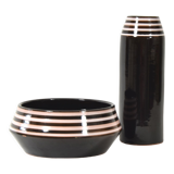 Set of bowl and vase, keralit litomyšl 1970s