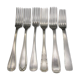 6 antique silver metal forks mismatched for a chic table