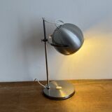 Eye ball lamp. 1970. Brushed stainless steel.