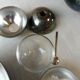 Old breakfast service, confectioner, sugar bowl, silver metal ball + glass