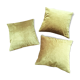 Lot de 3 coussins velours jaune