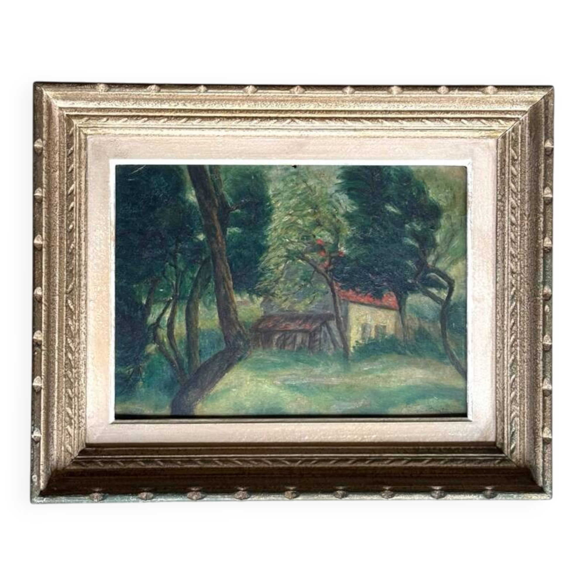 Oil painting, woods, signed Bertin 1932, framed