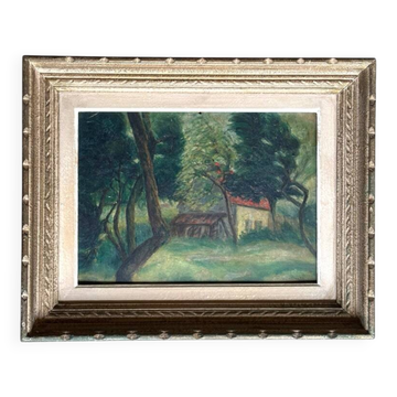 Framed oil painting, "The Woods", signed Bertin 1932
