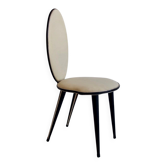 Chaise en vinyle crème et noir Umberto Mascagni
