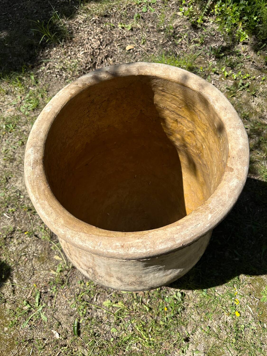 Ancient terracotta pottery jar from the 19th century
