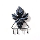 Wall key holder 1968 in iron 17cm bunch reason leaf vine old vintage wine Made in France