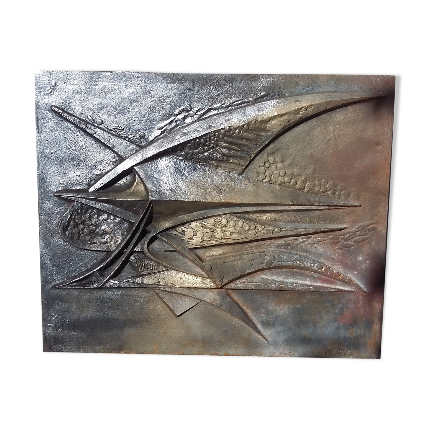 Fireplace decor signed Legoff