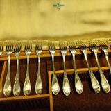 12 silver-plated dessert forks by Félix Frères