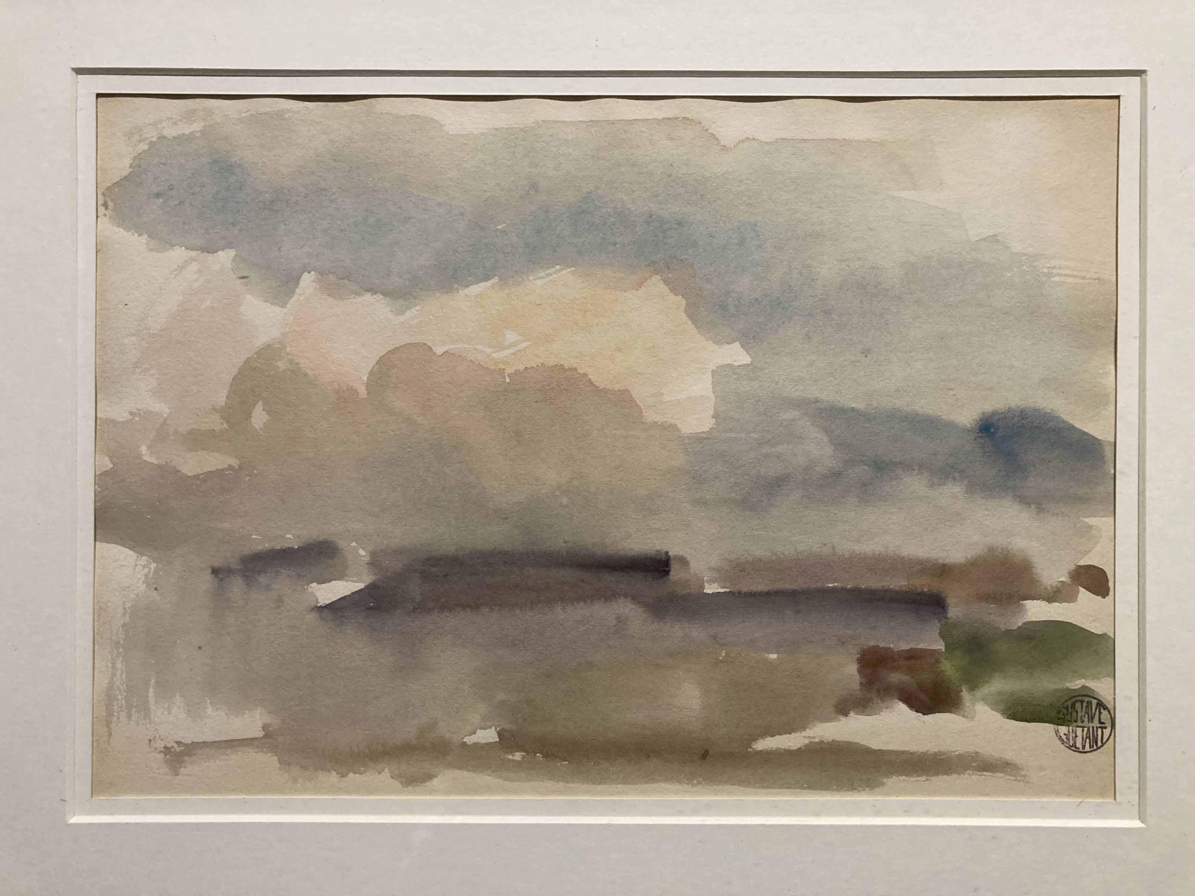 Landscape framed by Gustave Guétant (1873-1953)