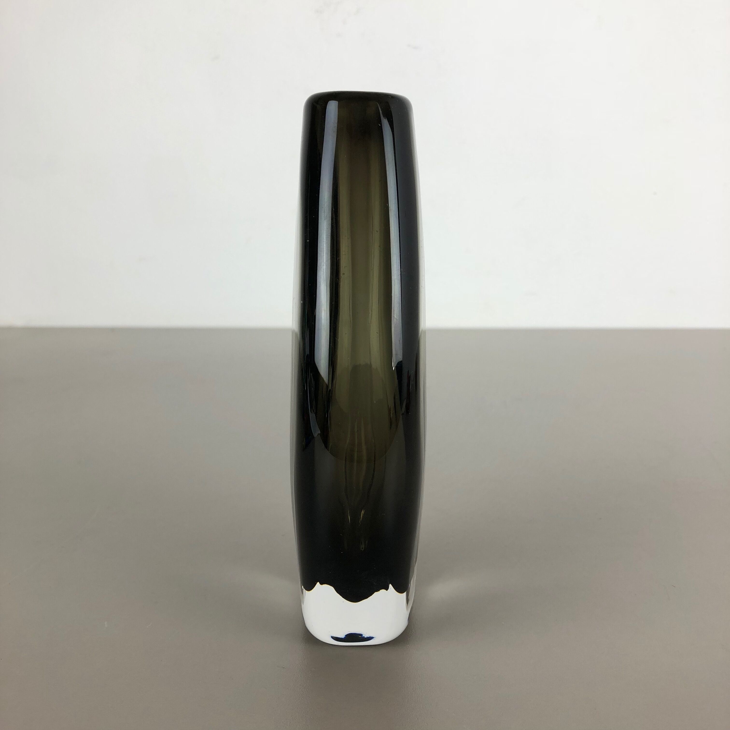 Nils Landberg 'Sommerso' smoked glass vase for Orrefors, Sweden, 1970s