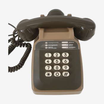 Téléphone à touches marron vintage