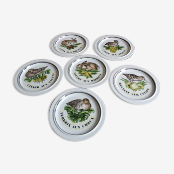 Lot de 6 assiettes porcelaine d'auteuil