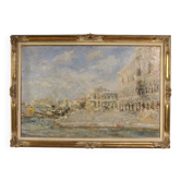 Great painting signed by Luigi Mantovani, View of Venice