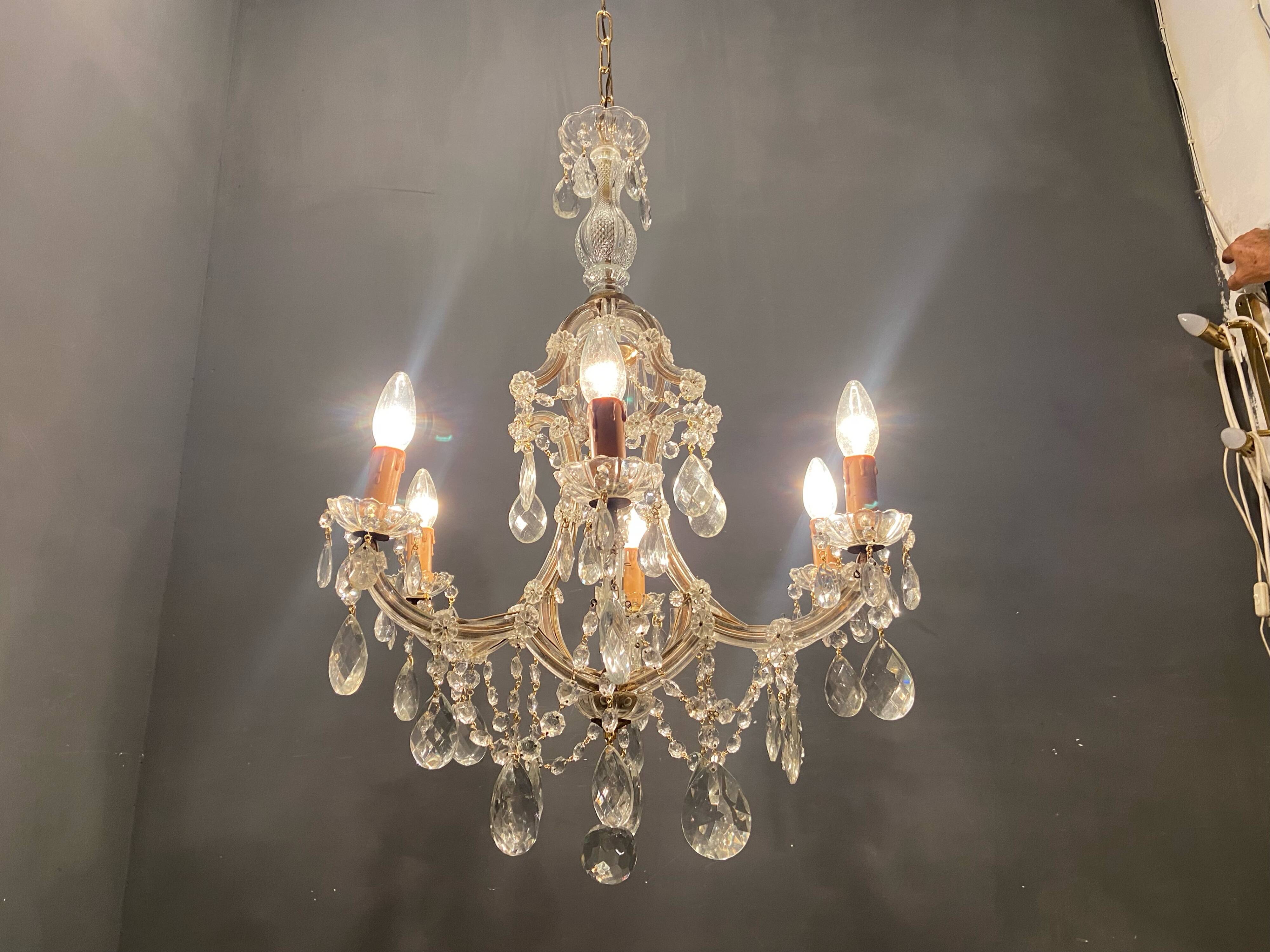 Lustre vintage en cristal 1950