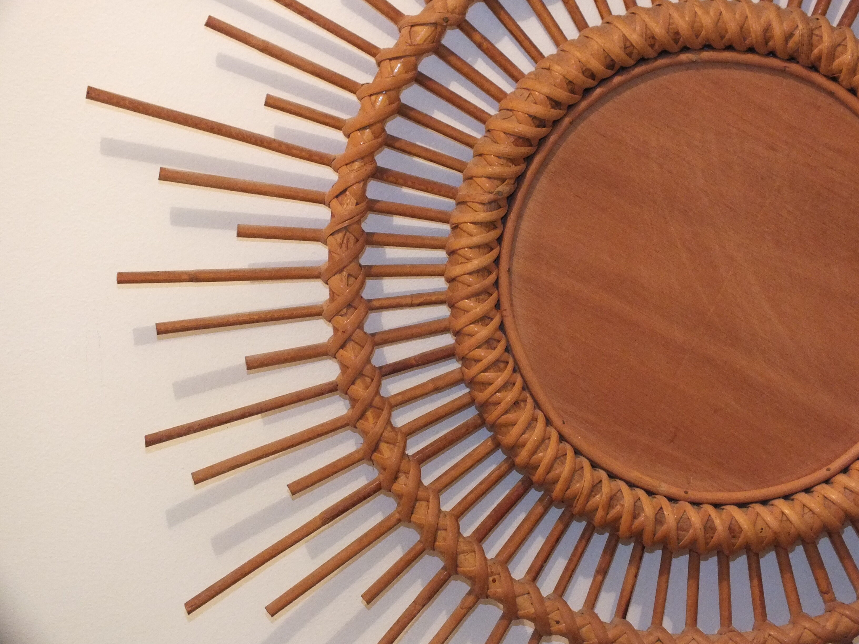 Rattan sun mirror