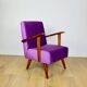 Vintage loft armchair purple velvet - 2 pieces available