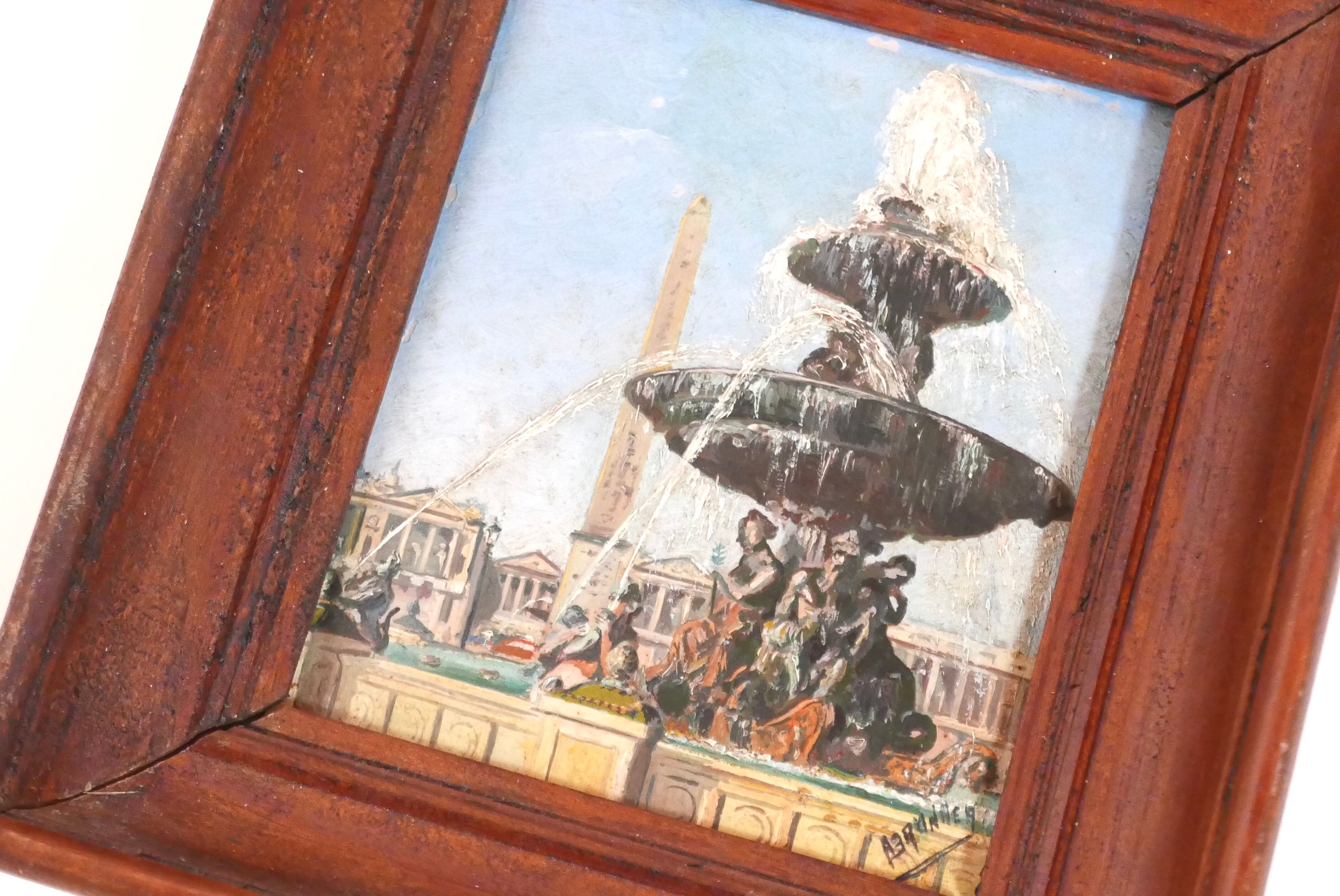 Tableau, peinture de la Place de la Concorde signée, Paris