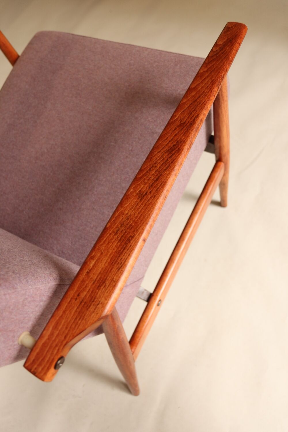 Wood armchair living Room chair oryginal design by H.Lis  renovated armchair longue chair Mid century modern design wooden armchair for salon