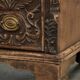 Richly carved English oak chest of drawers from the 18th century