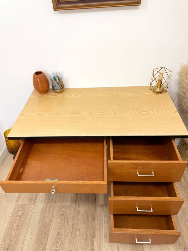 Bureau vintage bois & formica – années 60/70