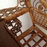 Peacock rattan high chair