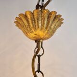 Vintage gilt metal palm chandelier, 1960s