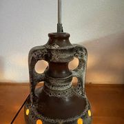 Ecru fabric and ceramic floor lamp, 1970