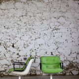 Pair of executive armchairs by Charles Pollock for Knoll
